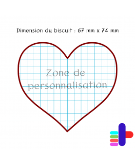 Schéma du biscuit rectangle 84x52mm – zone de personnalisation au centre pour vos motifs et textes.