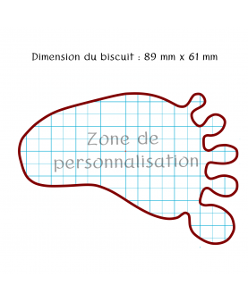 Schéma du biscuit rectangle 84x52mm – zone de personnalisation au centre pour vos motifs et textes.